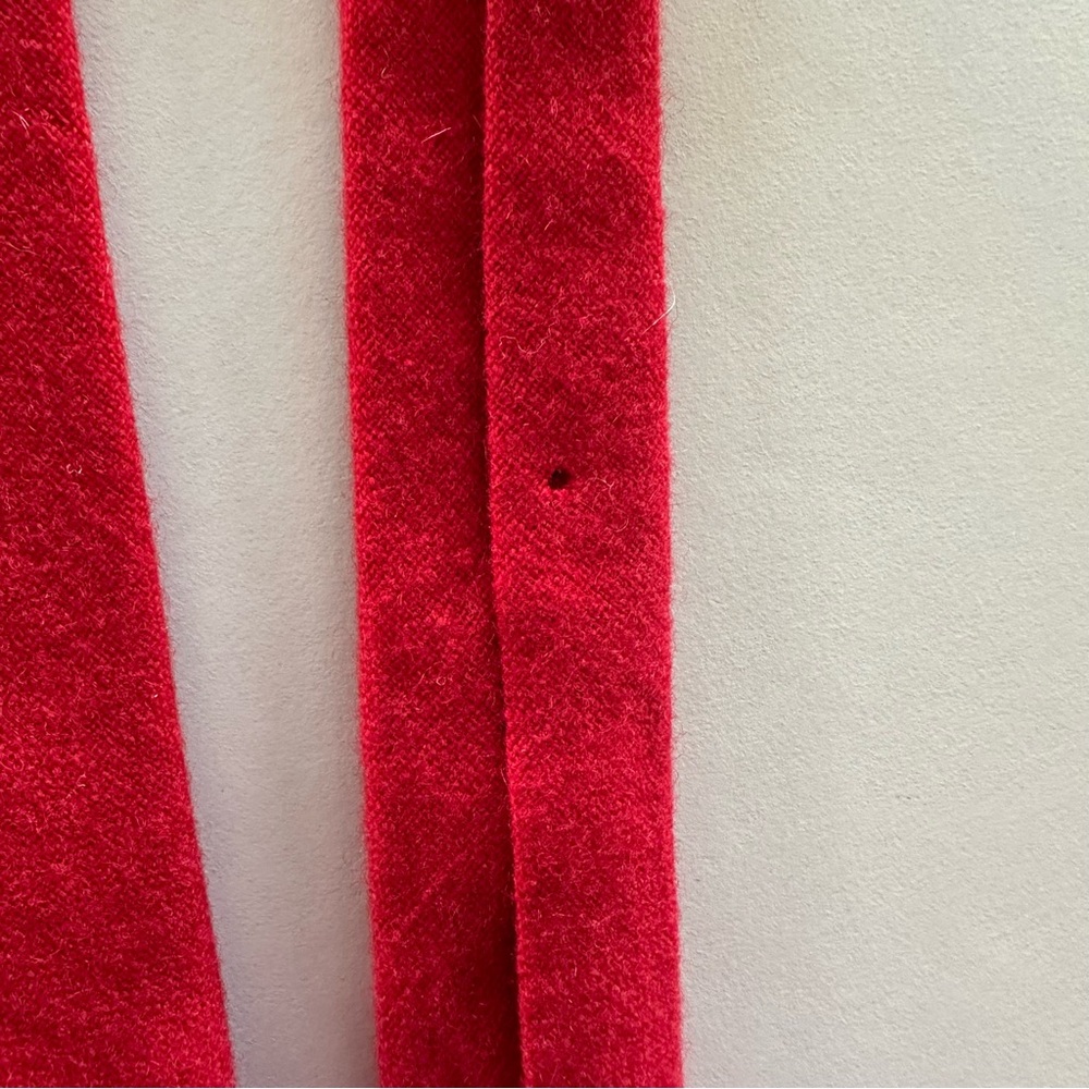 Vintage Yves Saint Laurent Men's Brushed Wool Necktie in Red - Picture 5 of 9